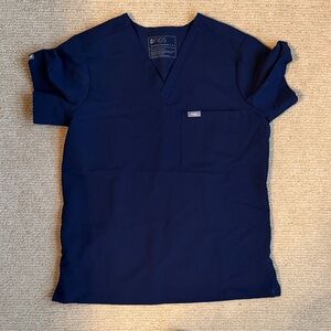 Figs Women Catrina One Pocket Navy Scrub Top